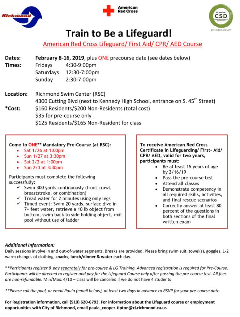Want to be a lifeguard? Training offered in Richmond Richmond Standard
