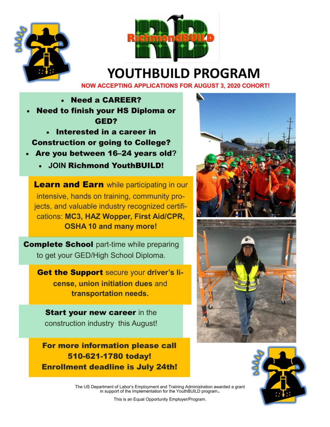 Richmond YouthBUILD program seeks applicants for Aug. 3 cohort