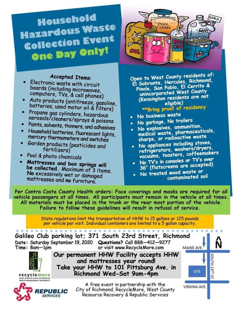 Richmond Free household hazardous waste, mattress dropoff event