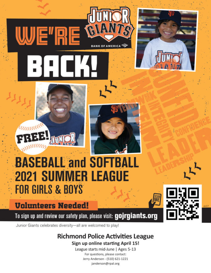 Free Junior Giants clinics this month; league starts in June Richmond