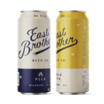 East Brother Beer serving up Bo Pils and Gold IPA in stovepipe cans East Brother Beer serving up Bo Pils and Gold IPA in stovepipe cans
