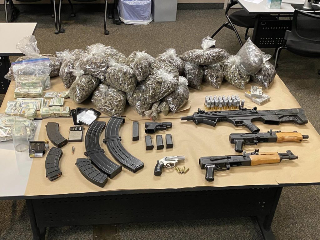 An investigation into animal abuse led to the serving Tuesday of a search warrant in San Pablo, the arrest of the animal's owner, along with the seizure of drugs, guns and money on Tuesday, according to the San Pablo Police Department. San Pablo police worked with officers from Contra Costa Animal Services on the case, which involved a dog owner allegedly hitting his dog with a piece of metal. Few details were immediately available on the specific location of the bust and the identity of the animal owner. Animal Control officers rescued the pup. "Needless to say, the owner went to jail and officers were happy to rescue the dog and get the illegal stuff off the streets," police said, also noting, "Animal Control and San Pablo officers saved a dog... but it turns out the dog saved our community from potential violence!"