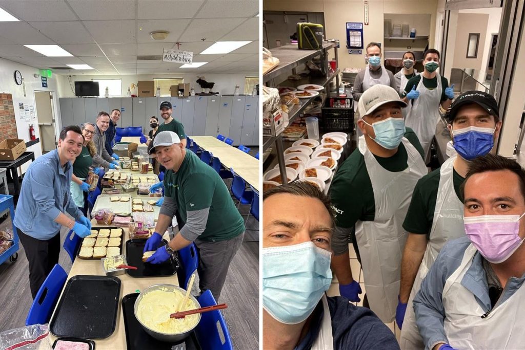 Prologis employees prep food at GRIP as part of IMPACT Days