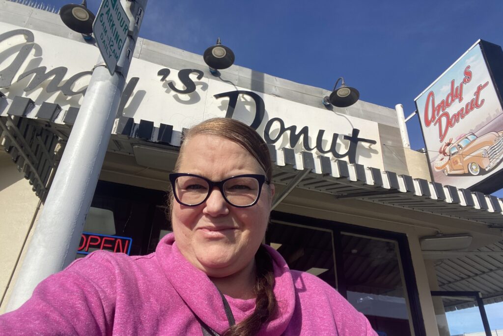 Andy’s Donut bakes up delights in pink and white striped boxes
