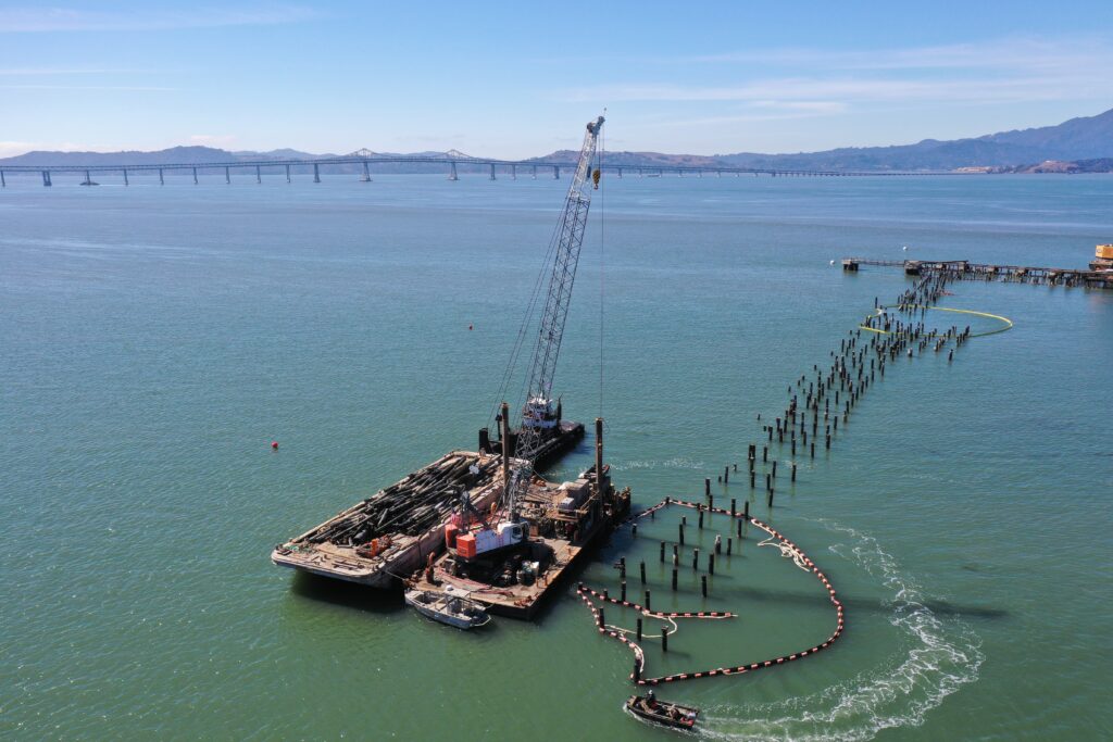 Chevron Richmond successfully removes century-old wharf, restores eelgrass
