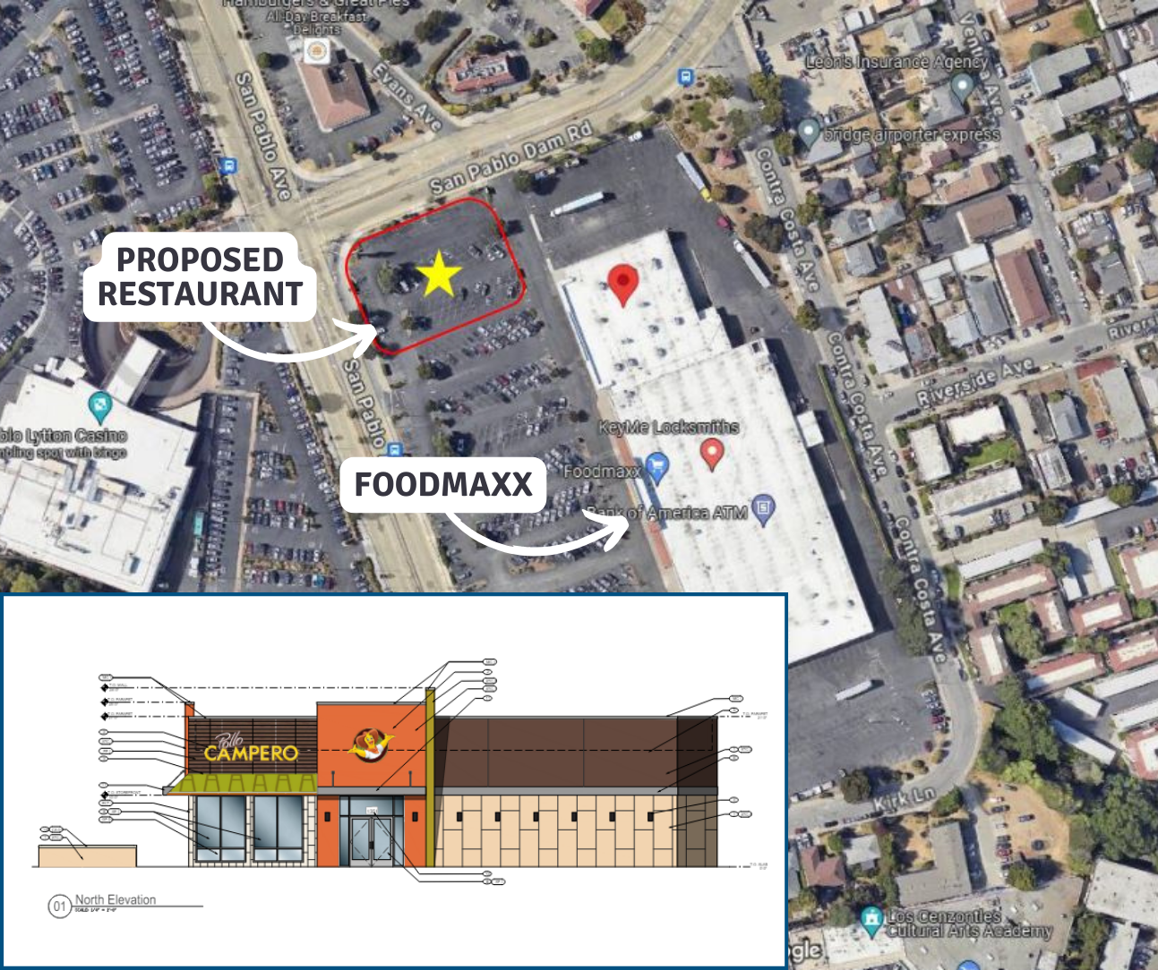 New restaurant with drive-thru proposed for San Pablo shopping center