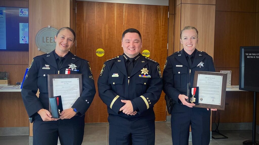 San Pablo officers commended for saving young man's life