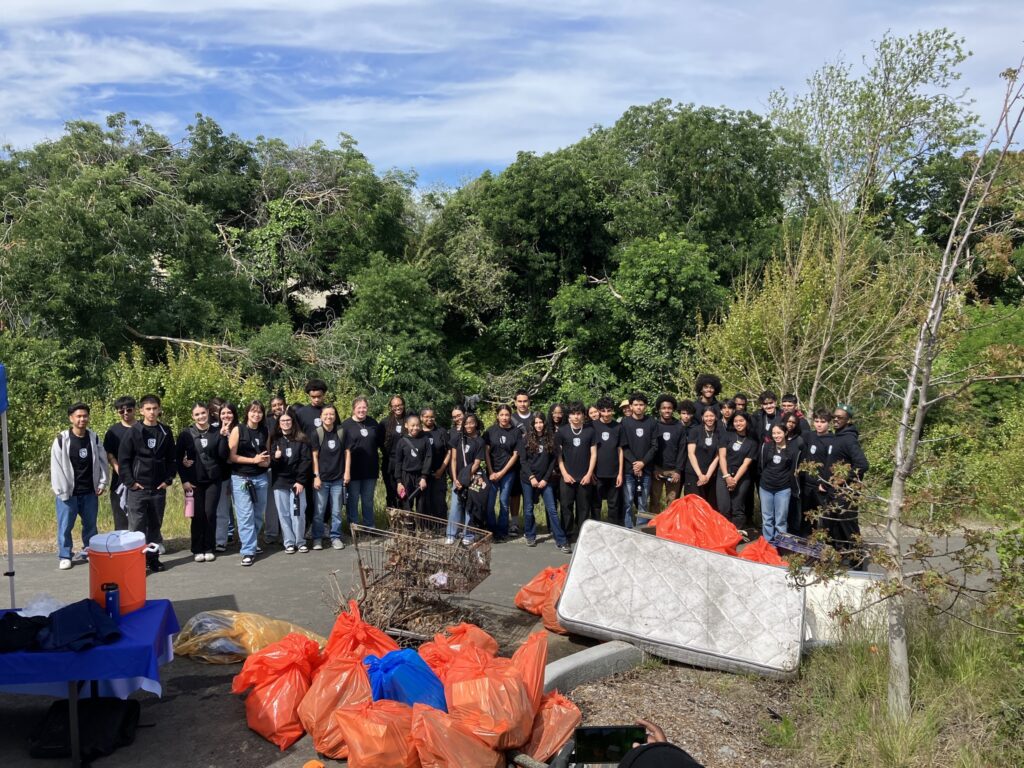 Salesian students remove 980 pounds of trash from Wildcat Creek