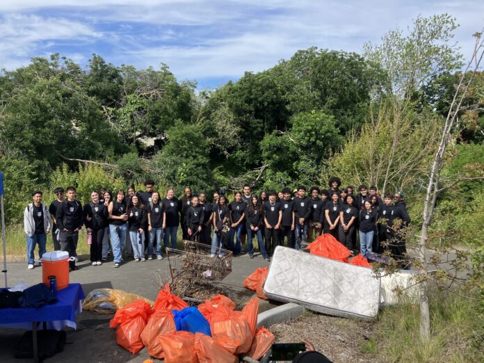 Salesian students remove 980 pounds of trash from Wildcat Creek