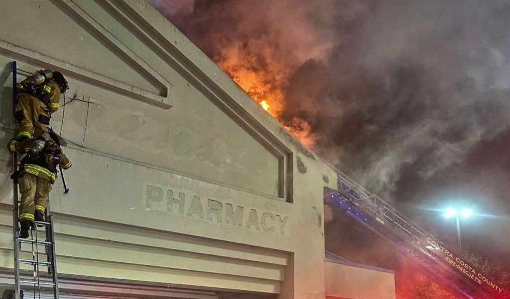 Firefighters battle early-morning blaze at former Walgreens