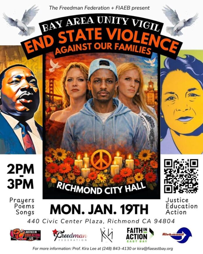 MLK Jr. Day vigil at Richmond City Hall to protest ICE killing