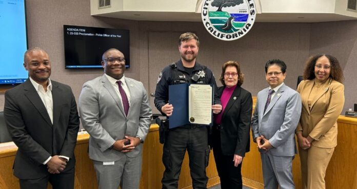 Elijah Scholl named Hercules Police Officer of the Year