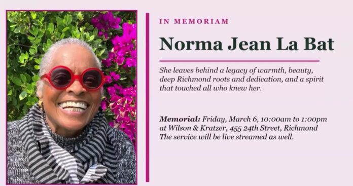 Councilmember honors the late Norma Jean la Bat, a 'Richmond treasure"