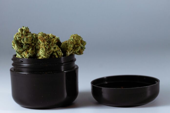 Photo by Terrance Barksdale: https://www.pexels.com/photo/close-up-of-cannabis-buds-in-black-jar-29474295/